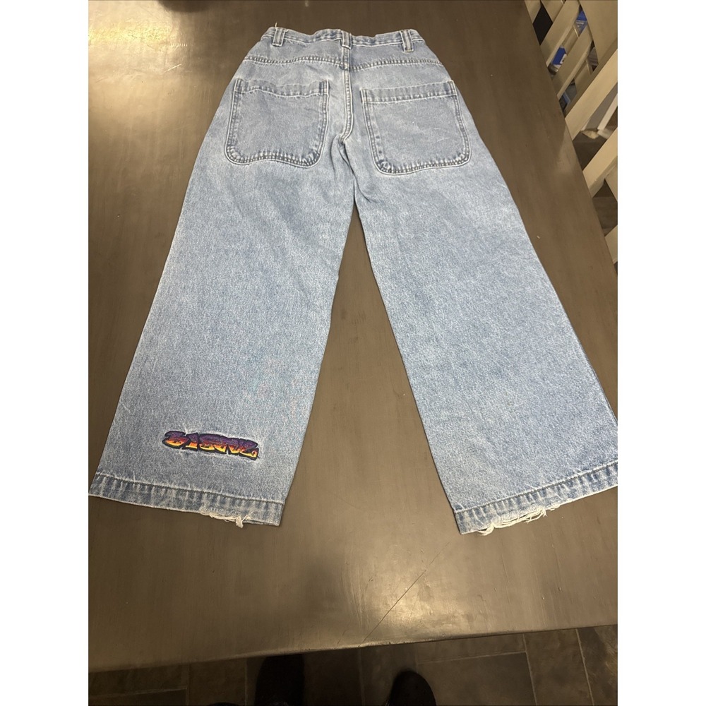 Vintage B One Soul 26x24 Jeans Baggy Skater Denim Loose Fit Relaxed Embroidered